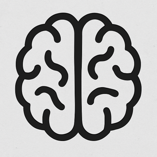 Line drawing of a brain — recurring motif within the study